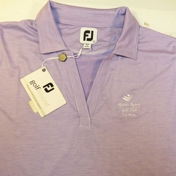 FOOTJOY Purple 1/4 ZIP JERSEY SHIRT Women L  LAS VEGAS COUNTRY CLUB GOLF - Picture 2 of 6